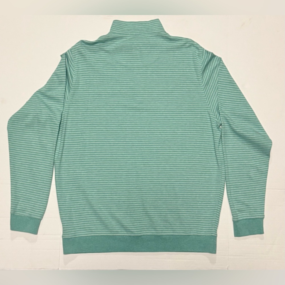 Men’s Peter Millar Striped Long Sleeve 1/4 Zip  Green Sz XL Broadmoor Golf Club - Picture 4 of 7